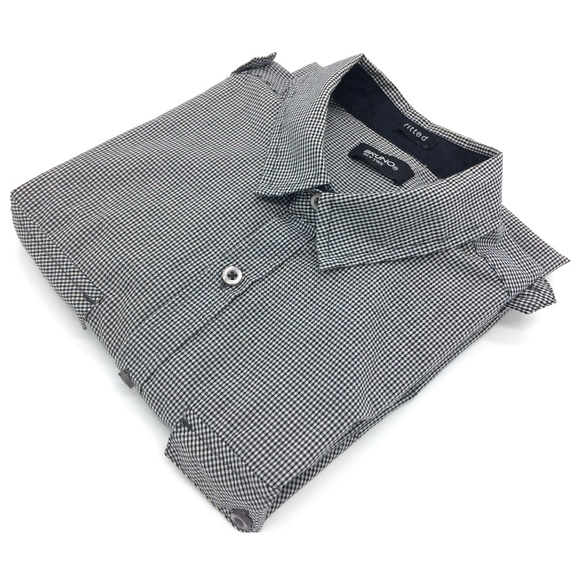 Bruno Other - Bruno Black Check Button Fitted Shirt M